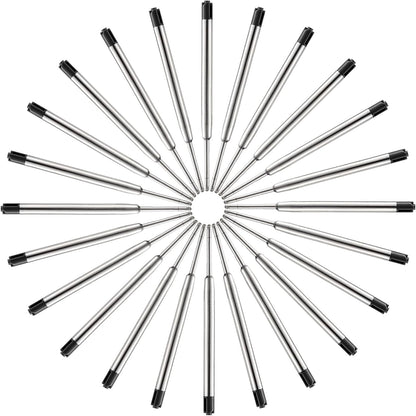 HeTaoCat Black Ink Refill Pack of 5, Replaceable Ballpoint Pen Refills, Medium Point Metal Refil (Black)