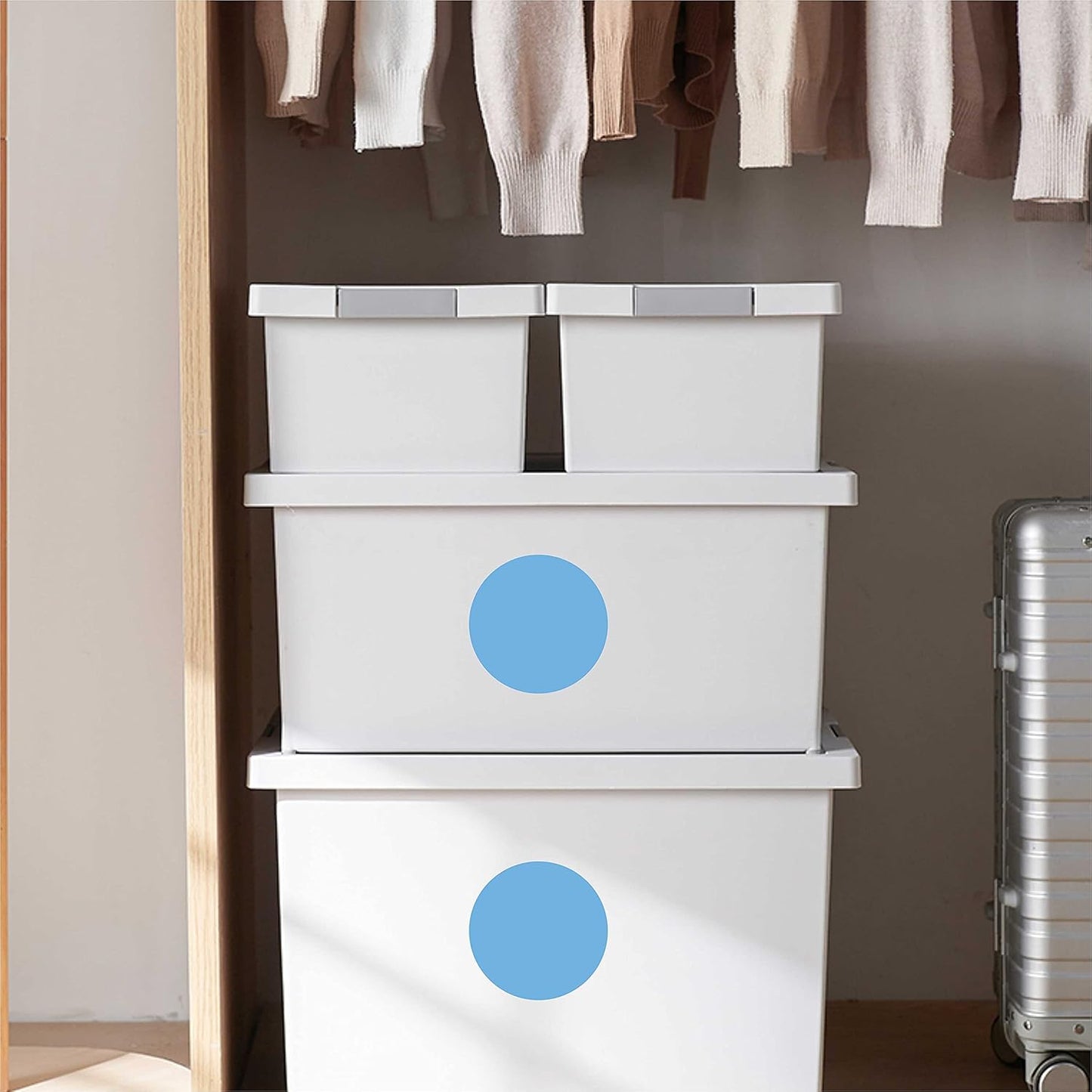 PARLAIM 3 Inch Round Permanent Adhesive Color Cod Dot Stickers,500 per Dispenser Box Roll dots Label Inventory Circle Stickers (Light Blue)