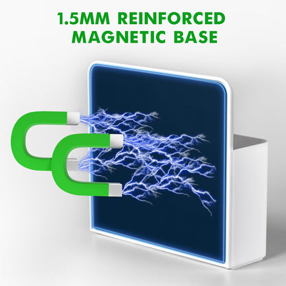 2 Pcs Magnetic Dry Erase Marker Holder for Whiteboard, Plastic Magnetic Pen Holder for Refrigerator Fridge, Magnet Pencil Cup for School Classroom, Locker Accessories, Pen Cup Organizer-White