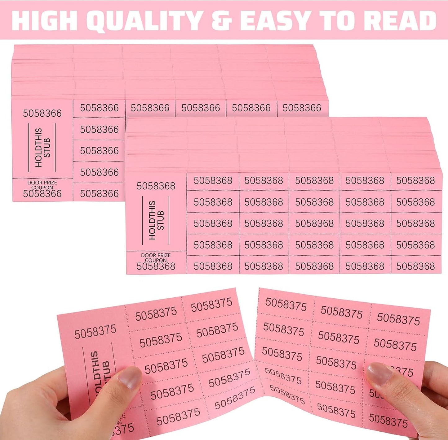 Kosiz 1000 Sheets 25 Bid Raffle Ticket Sheets Chinese Auction Tickets Numbers for Basket Events and Silent Auctions (Pink)