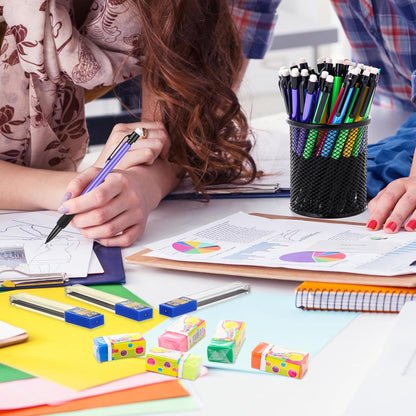 360 Pcs 0.7mm Mechanical Pencils Bulk Set Include 120 Mechanical Pencil 120 HB Lead Refills 120 Erasers for Art Office Classroom School Student Writing Drawing Sketching Supplies