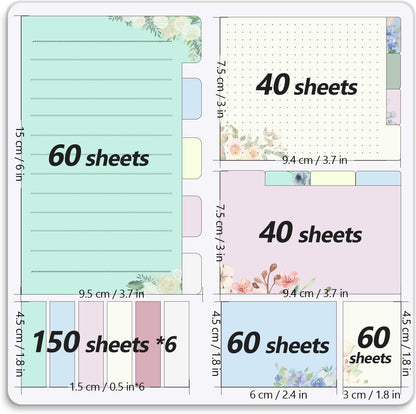 Sticky Notes Set Sticky Notes Tabs Divider Sticky Notes Planner Sticky Notes Sticky Note Dividers Tabs Book Notes Office Supplies Back to School Supplies