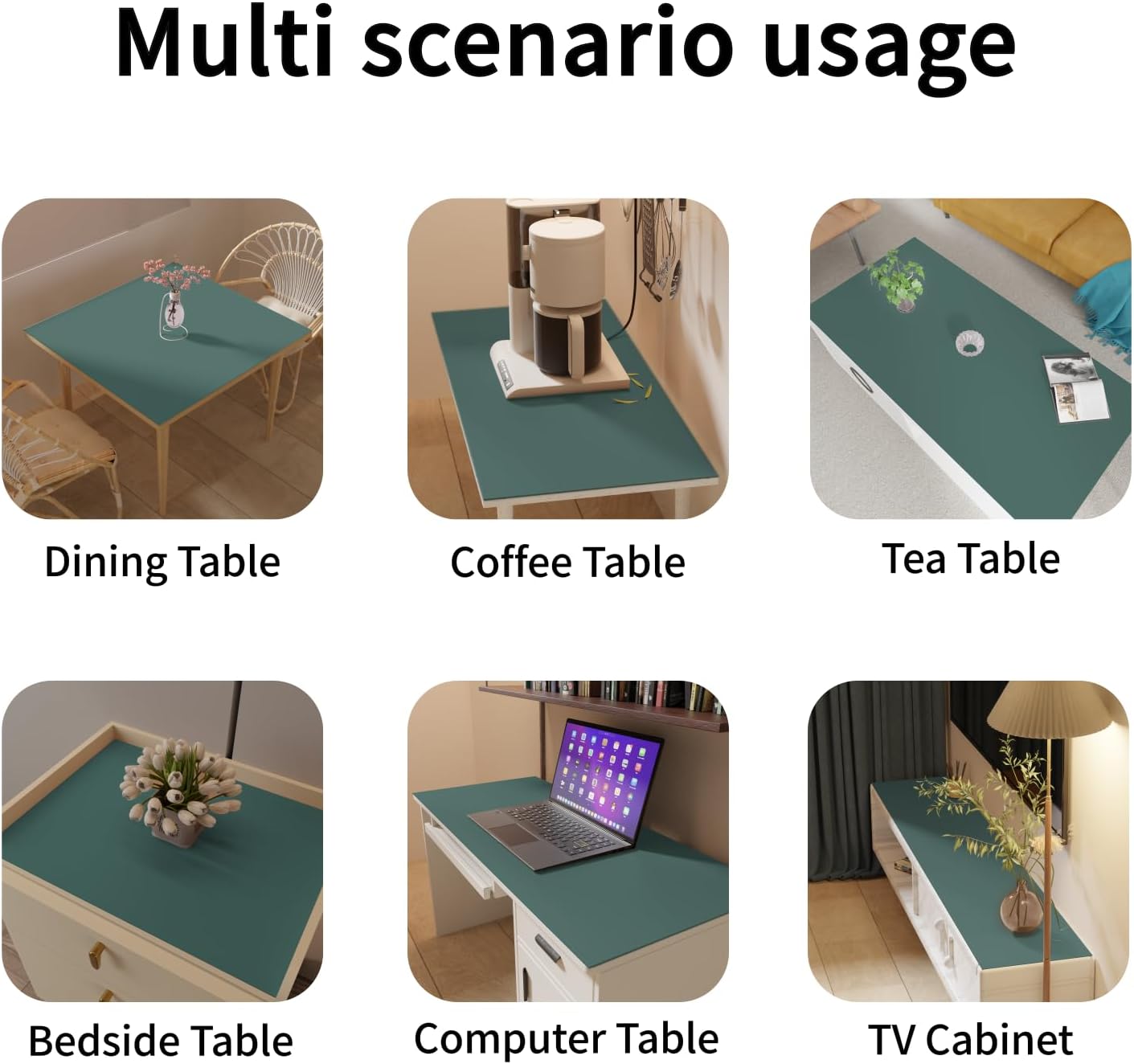 Leather Table Cover,1.8mm Thick,30x48 Inch Desk Cover,Large Desk Mat,Table Protector,Table Cover Protector,Kitchen Table Cover,Dining Table Mat,(Aqua Blue+Gray,30x48)