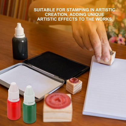 PATIKIL 0.33oz Refill Ink for Stamps and Ink Pads, 12Pcs 10ml Stamp Pad Ink Refill for Office Stamp Self Inking Stamp Date Stamp Scrapbooking, Grass Green