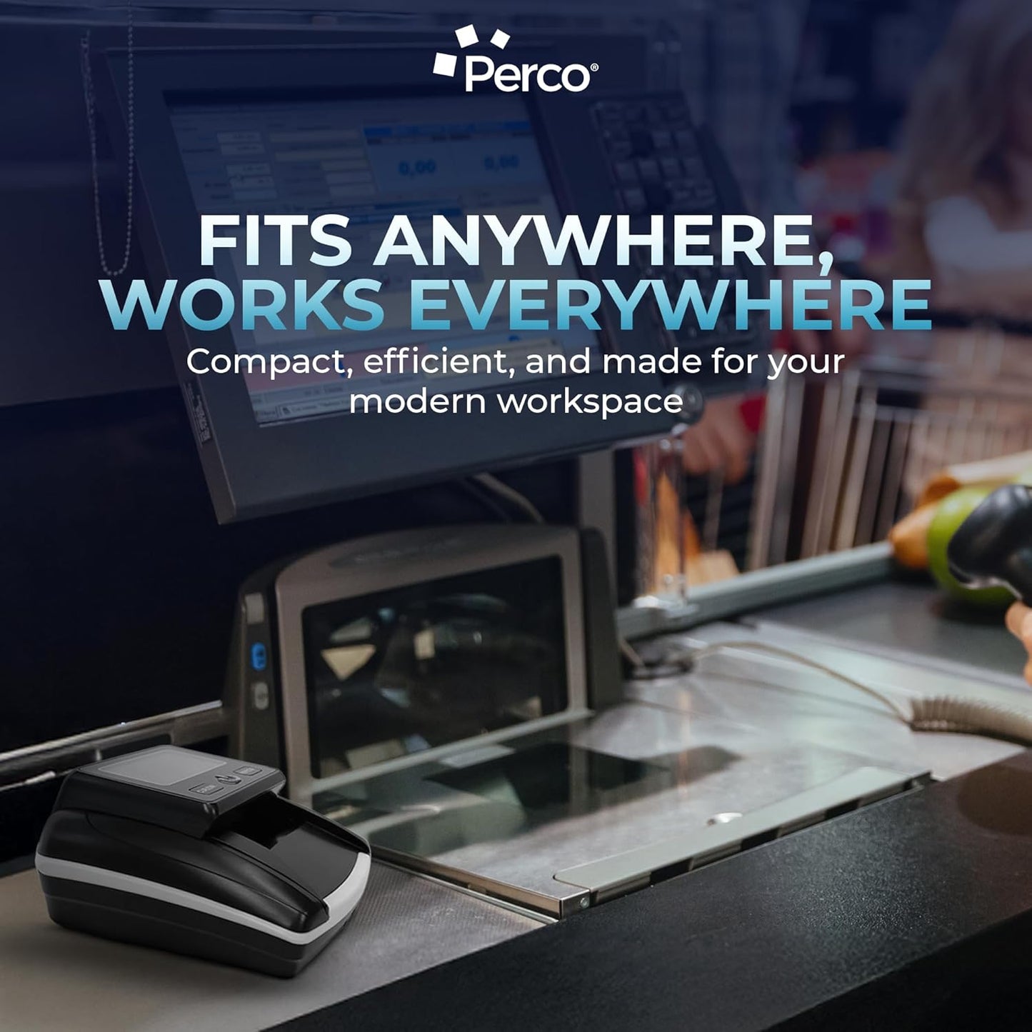 Perco Portable Counterfeit Bill Detector with UV/MG1/MG2/IR Smart Detection, Compact Lightweight Design – Money Checker for Small Business, Retail, and On-The-Go Use