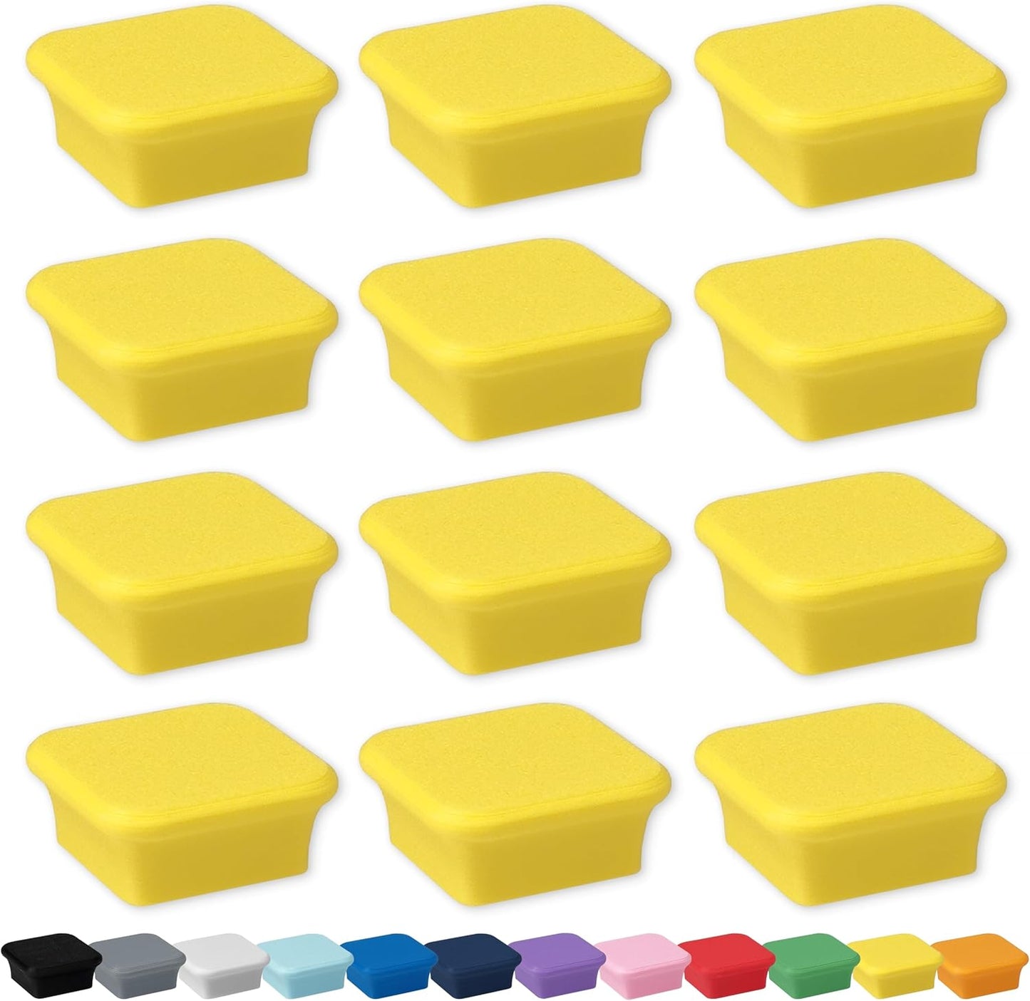Glassboard Studio MiniBar Magnet - Strong Neodymium Rare Earth Magnets for Fridge, Whiteboard, Locker & Magnetic Glassboards - Crafting & Office Use - Strong Fridge Magnets (Sunshine Yellow, 12)