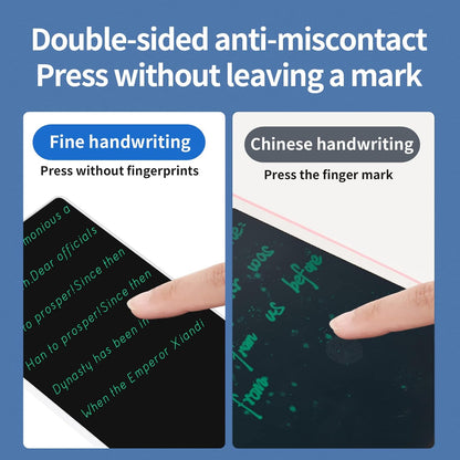 Mini LCD Writing Tablet, 6.5in Double Display Erasable Reusable Electronic Drawing Pads, Electronic scratchpad for Kids and Adults（Black