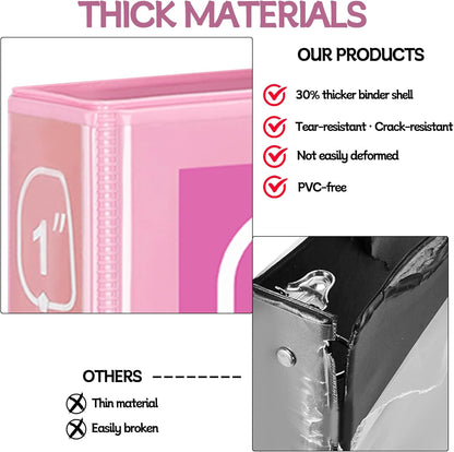 Zzrywuty Durable 3 Ring Binder, 1 Inch, Economy 4 Pack, Each Holds 225 Pages, D-Ring Presentation View Binders for Office, School, Home (Pastel Assortment)