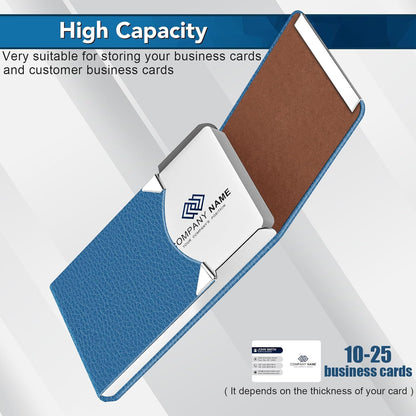Business Card Holder with Ultra Slim Design, Business Card Case with Premium PU Leather, Suit Pocket Metal Card Holder for Women/Men, Magnetic Closure Quick Access Cards