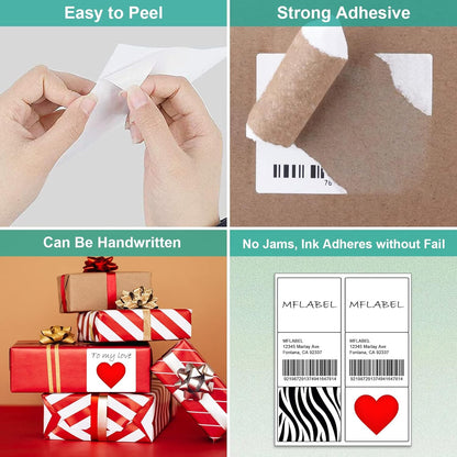 M Flabel 3¾ "" x 4 "" Shipping Address Labels - FBA Ready, 6-Up Sticker, White, Easy Peel, Laser/Ink Jet, 6 Per Page (21000 Labels, 3500 Sheets)