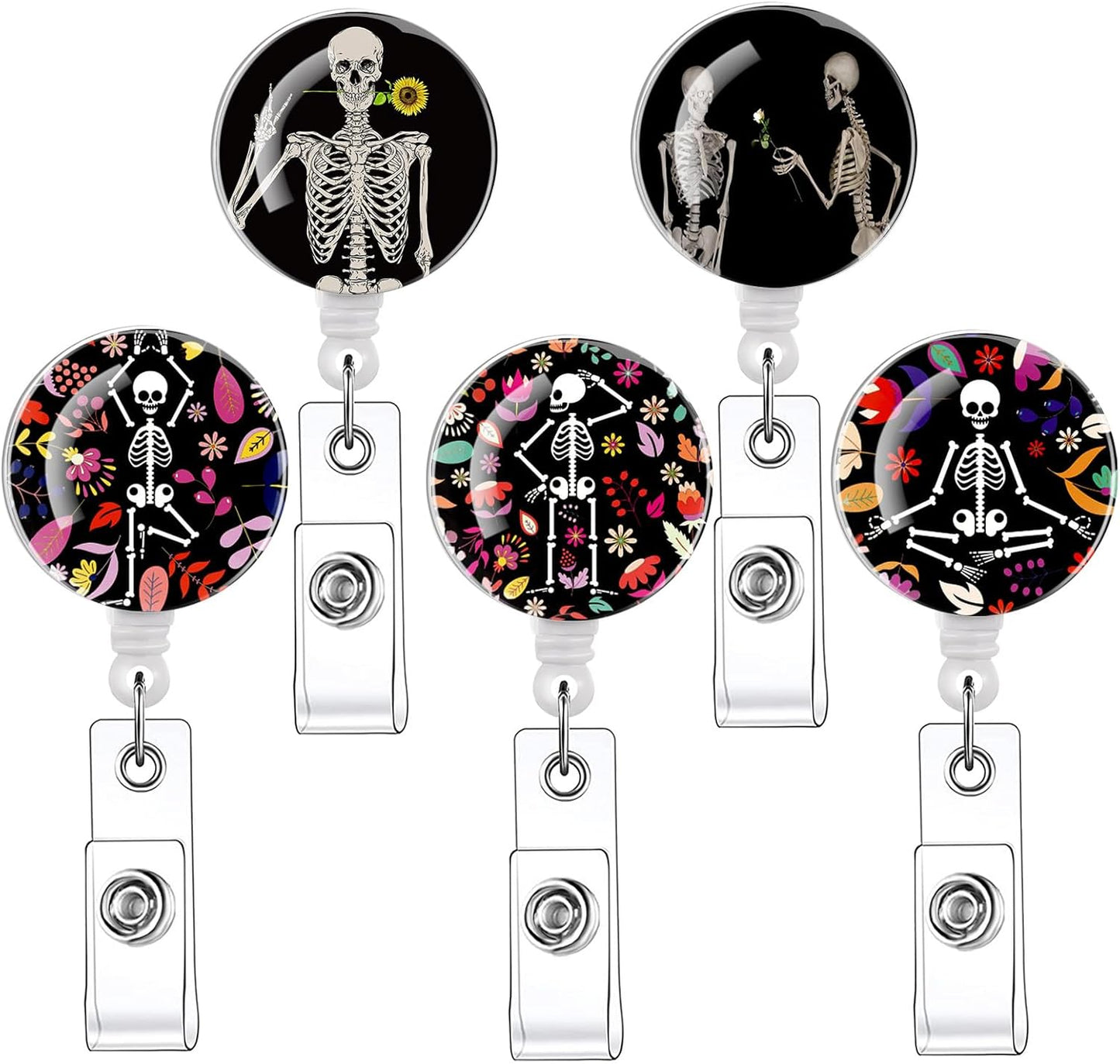 15 Pack Cute Badge Reels Retractable Badge Holders,Id Badge Holder Retractable Clip