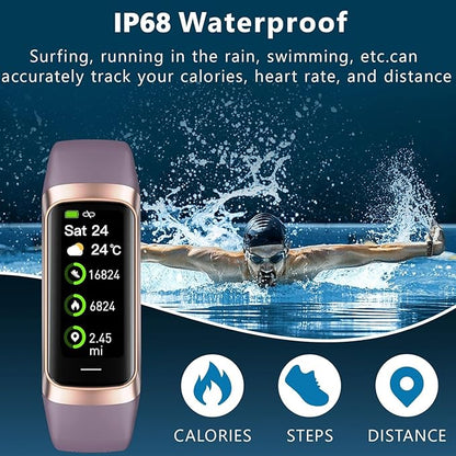 Fitness Tracker with 24/7 Heart Rate Blood Oxygen Sleep Monitor,Activity Tracker with 1.1" AMOLED Touch Color Screen, Multiple Sport Modes Step Counter,IP68 Waterproof for Women Men