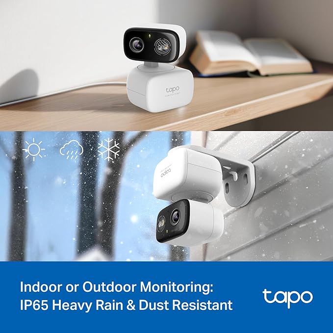 Tapo 2K 3MP Pan/Tilt Indoor/Outdoor Security Camera - Free Person/Baby Cry Detect & Track, 360° View, Color Night Vision, SD/Cloud Storage, Works w/Alexa & Google Assistant, HybridCam 360 (2-Pack)
