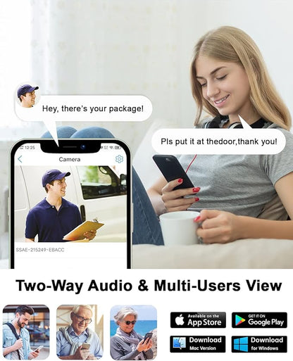 4K PTZ Security Camera Outdoor with 30X Optical Zoom, 1000FT Night Vision, 8MP 360° WiFi Wireless RTSP IP Camera, Auto Tracking, Person/Vehicle Detection, 2.4/5GHz Wi-Fi, 2-Way Audio