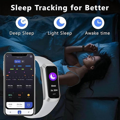Fitness Tracker Activity Tracker Smart Watch 1.10''AMOLED Touch Color Screen,Smart Watch with 24/7 Blood Oxygen Heart Rate,Sleep Monitor,IP68 Waterproof,Step Counter Health for Women Men (Gray)
