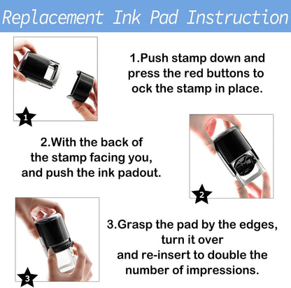 Custom Ink Stamp Personalized Self-Inking Rubber Stamps Customized Return Address Stamp Business Name Label Stamping Supplies Office Business Events 4 Ink Color