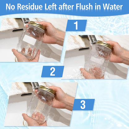 350 Blank Dissolvable Labels 1x2 Inch, White Washable Dissolvable Food Labels for Storage Containers, Canning, Jar, Bin (1 Roll - 350 Stickers)