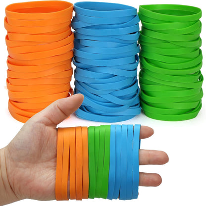 LotFancy Rubber Bands, Size 64 (3-1/2" x 1/4"), 0.5 lb Approx 130 Pcs Thick Heavy Duty Colored Rubber Bands for Office Supplies