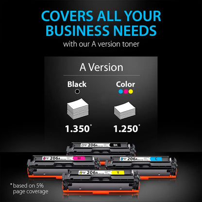 Smart Ink Compatible 206A Toner Cartridge Replacement for HP 206A Toner Cartridges (3 Color Combo Pack) 206X with Chip to use with Color Laserjet Pro MFP M283fdw M283cdw Laserjet Pro M255dw M255nw