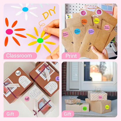 1 Inch Circle Dot Stickers 1000 PCS Color Coding Thermal Labels Dots Writable Printable Small Round Stickers for Office, Classroom, Inventory, Garage, Organizing Storage, DIY, Pink