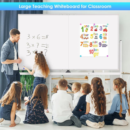 maxtek Rolling Whiteboard, 72x48 Large Double-Sided White Board Dry Erase on Wheels, Giant Magnetic White Board Standing for Office, School, Home Office, Homeschool(72 x 48)