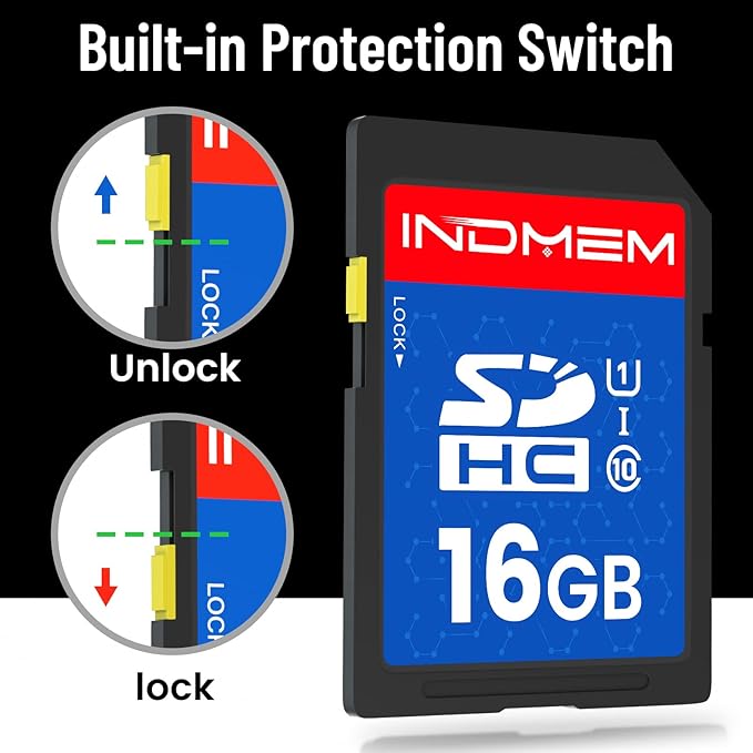16GB SD Card, 5 Pack SDHC Memory Cards UHS-I U1 Class 10 High-Speed Full HD Video Compatible with Digital Point-and-Shoot Cameras, HD Camcorders, DSLR and PC, 16GB(5pc)