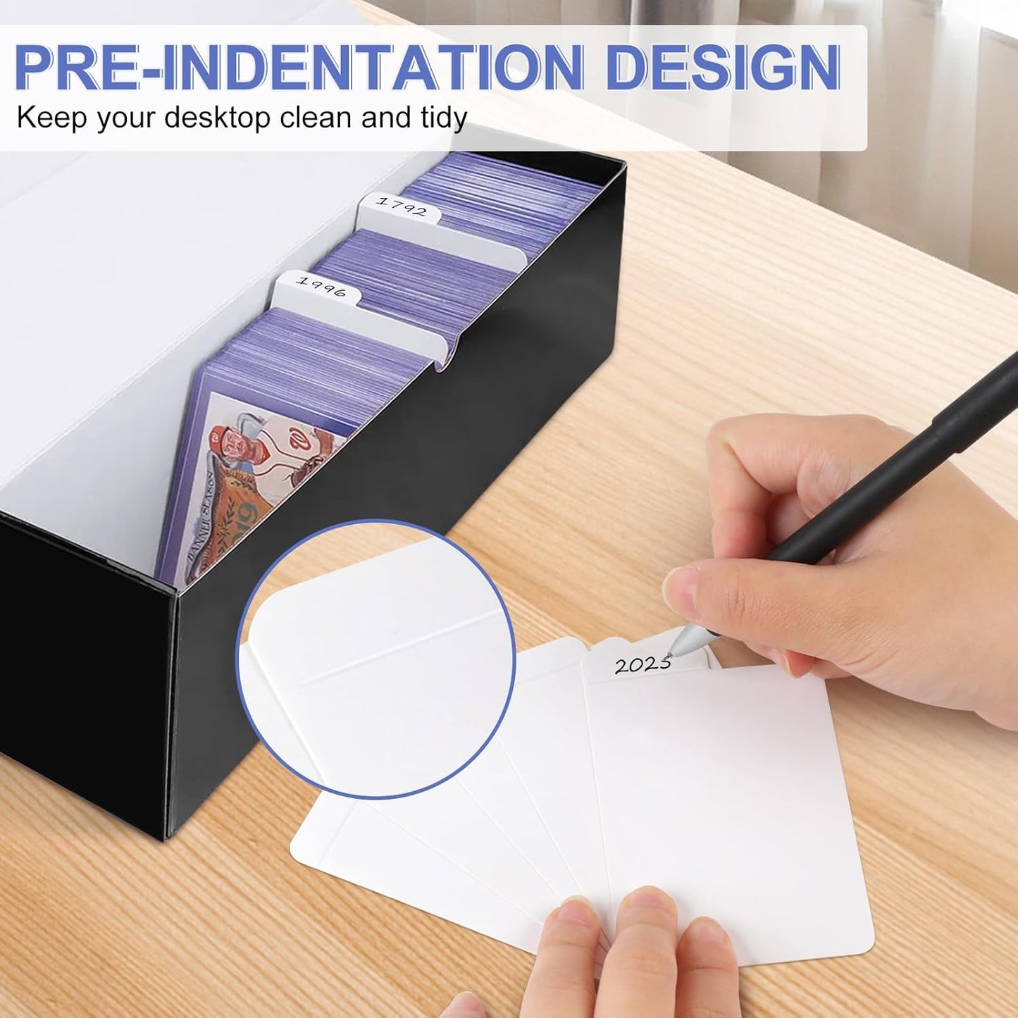 198PCS Trading Card Dividers, Paper Card Dividers, Standard Vertical Card Divider for MTG/Sports/Games Card Categorization and Management - White