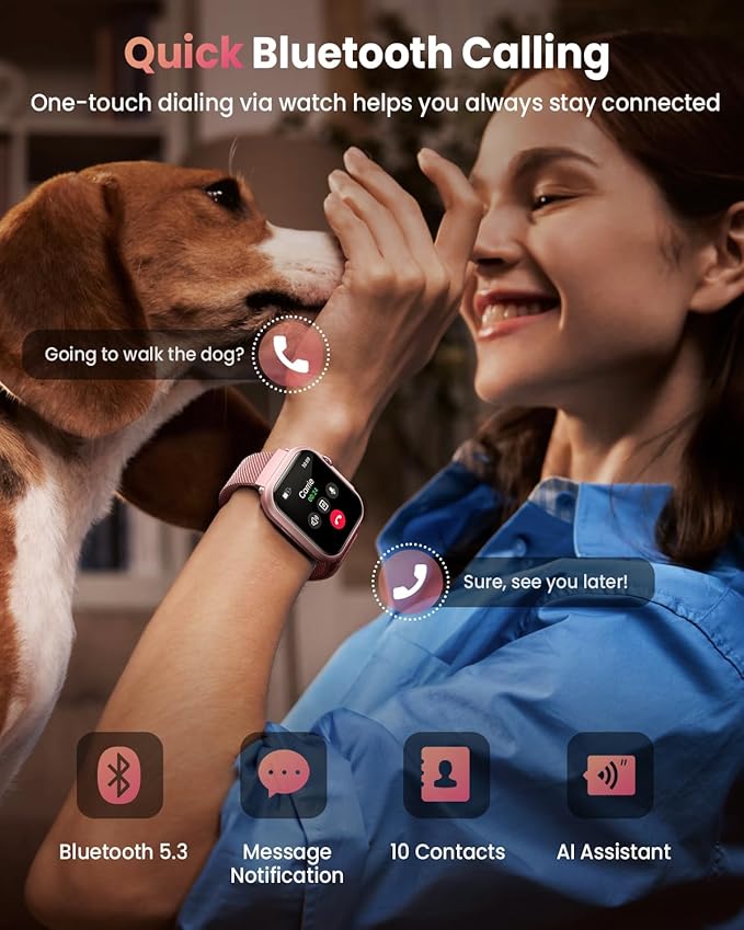 RUXINGX Smart Watch for Women Men Fitness: Sleep Tracking, Bluetooth Calls, 120+ Sports Modes, IP68, 2 Bands 30-Day Battery Life