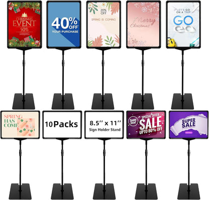 Sign Holder Stand 8.5 x 11,Sign Stand for Display,Adjustable Sign Holders For Table Top,Table Sign Holders