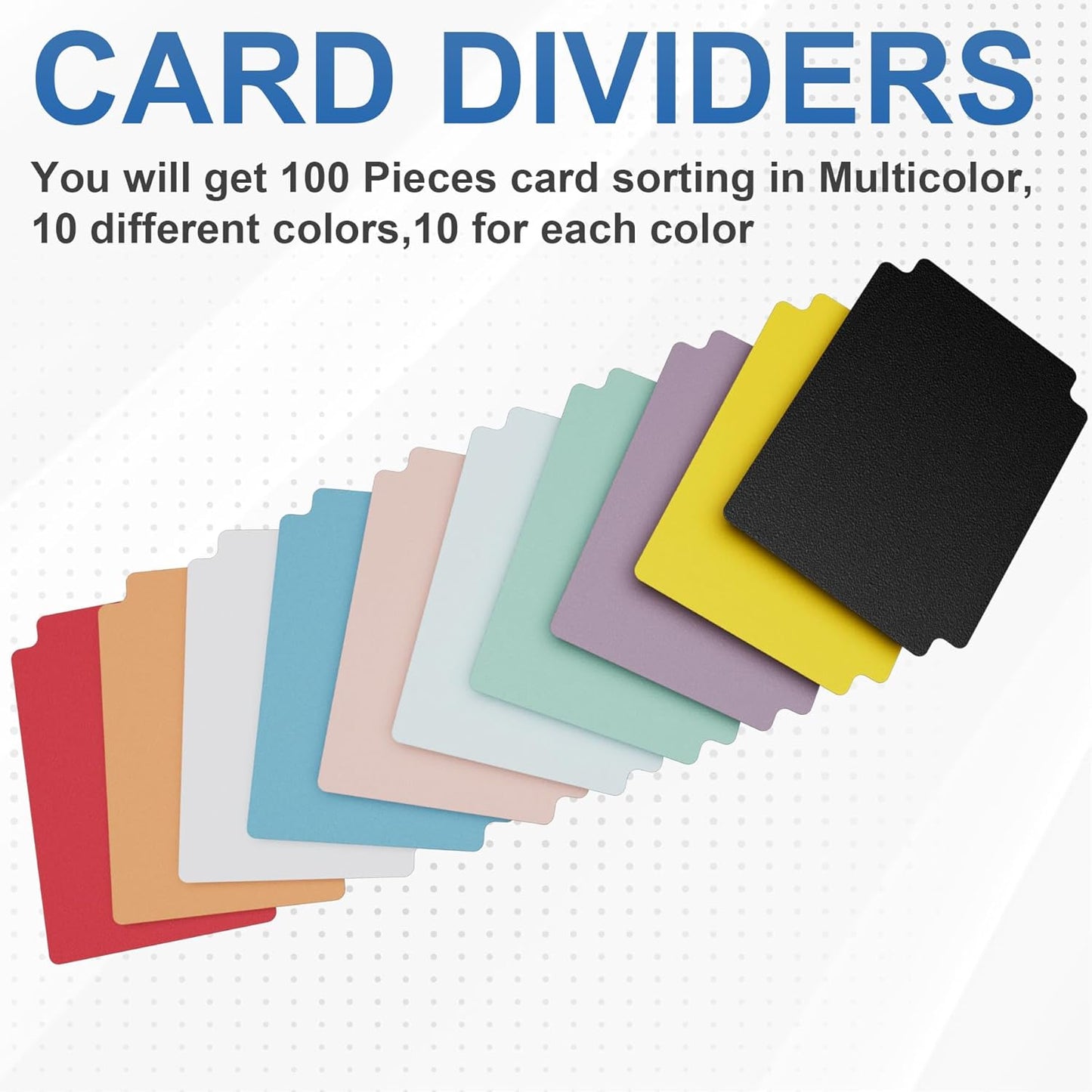 Trading Card Dividers, Multicolor 100-Pack Paper Card Dividers for MTG, TCG, Sports Card Organizer, Fits Standard Card Storage Boxes