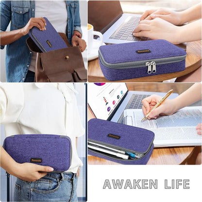 Homecube Big Capacity Pencil Case Oxford Cloth Bag Storage Pouch Marker Pen Pencil Cute Stationery Organizer Bag Holder with Zipper for Middle High School & Office Boy Girl Teen