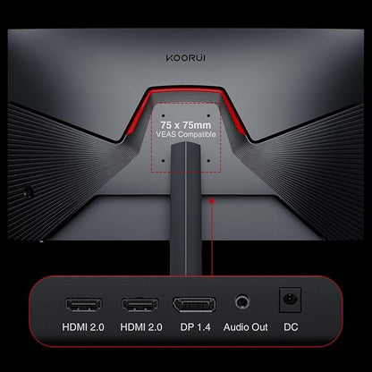 KOORUI 27 inch Gaming Monitor, 240Hz Monitor, 1ms FHD 1080p, Adaptive Sync, 90% DCI-P3 HDMI 2.0/DP 1.4, Xbox PS5 Switch Ready, VESA, Tilt, Black, GN02