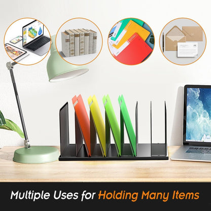 Kuntine.B Desk File Organizer 7 Upright Mesh Desktop Organizer File Sorter Office Organization File Holder for Home, Office & Classroom