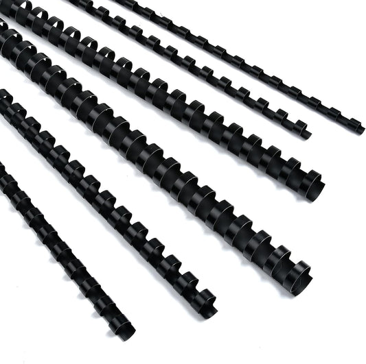 150 Pack Plastic Binding Combs, 21 Ring Binding Combs Letter Size Plastic Spiral Binding for Notebook Calendars Picture Album - Multi Sizes 1/4 5/16 3/8 1/2 5/8 3/4 in