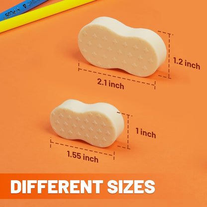 Yplus Eraser Line - Hipolymer Pencil Erasers for School Office, Cute White Rubber Eraser for Kids, Artist No Residues, 6 Pcs Stocking Stuffers for Kids Toddler