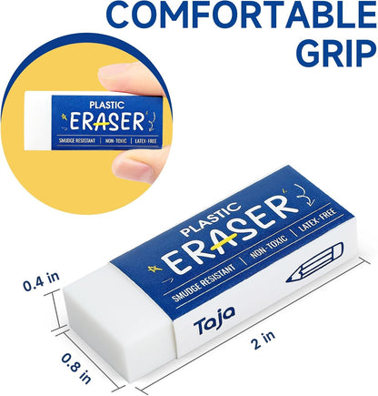 144 Pack White Erasers Bulk, Large Pencil Erasers for School, Classroom, Teacher, Homeschool, and Office Supplies