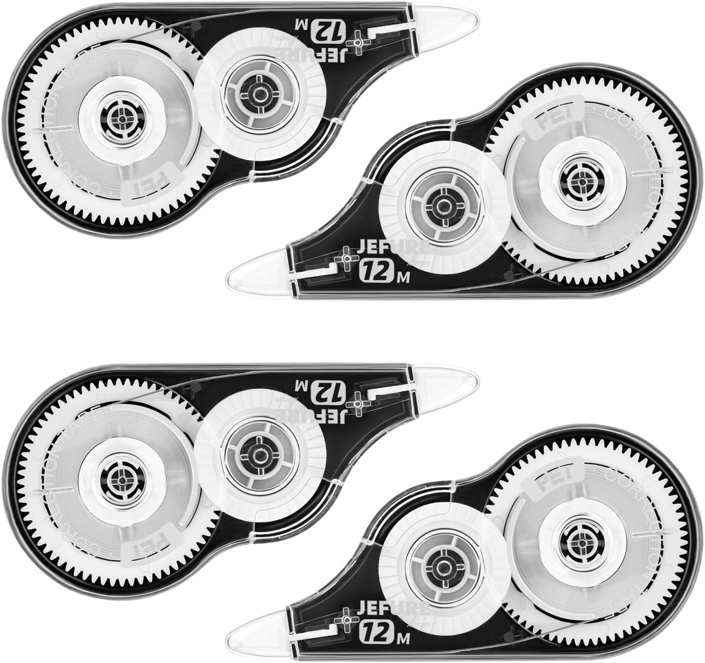 4 Pcs Correction Tape, 39.37 Ft White Wrong Out Tear-Resistant Bulk, Instant Corrections Easy to Use Applicator for School, Office, Note Taking, Journal (Tape Width 0.2 in，Clear)