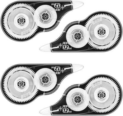 4 Pcs Correction Tape, 39.37 Ft White Wrong Out Tear-Resistant Bulk, Instant Corrections Easy to Use Applicator for School, Office, Note Taking, Journal (Tape Width 0.2 in，Clear)