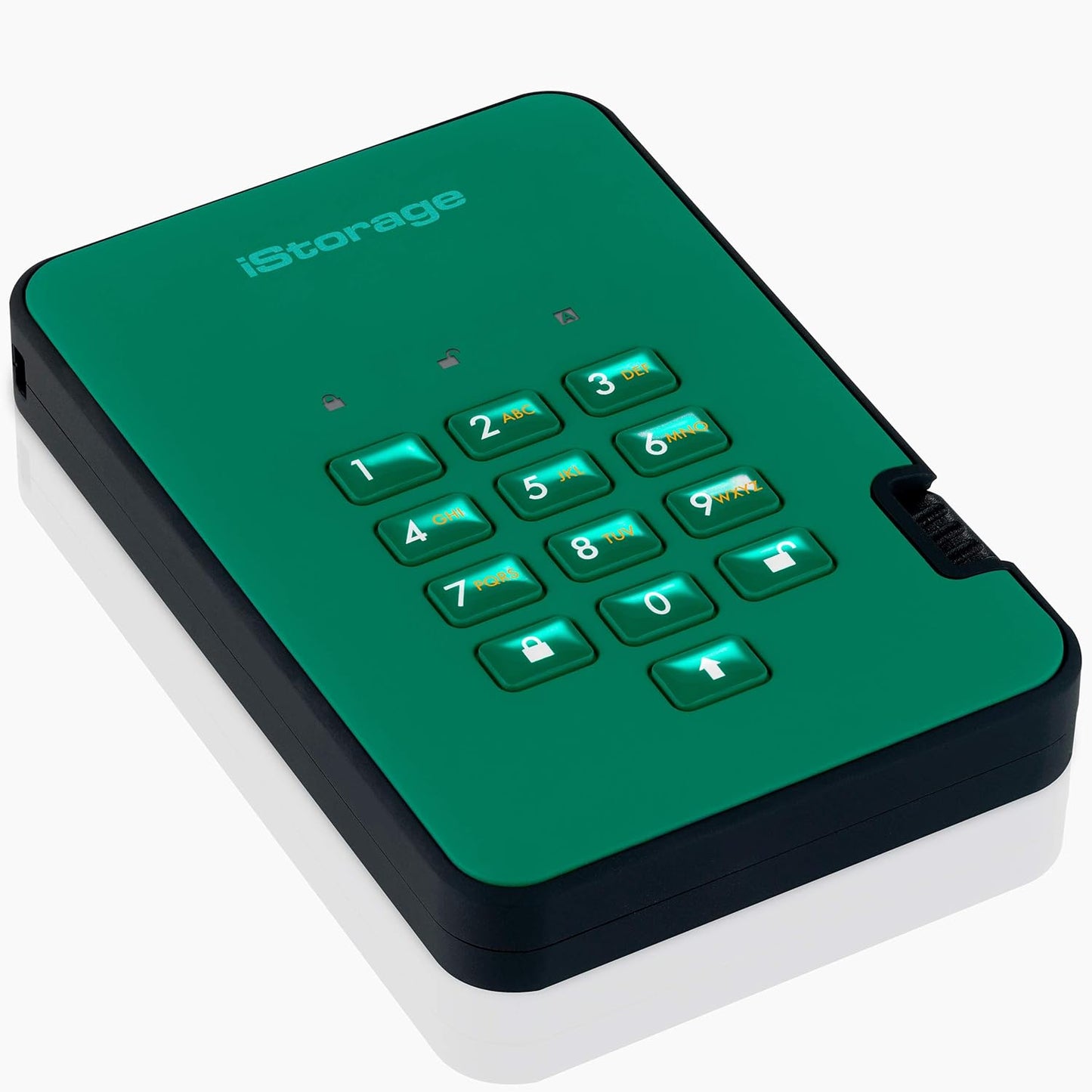 iStorage diskAshur2 HDD 3TB Green | Secure portable hard drive | Password protected | Dust & water resistant | Hardware Encryption