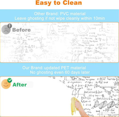 Nortix Whiteboard Wallpaper, Whiteboard Contact Paper, White Board Sticker, Stain-Proof, Super Sticky Peel and Stick Dry Erase Roll for School/Office/Home, 1.45x11ft (1)