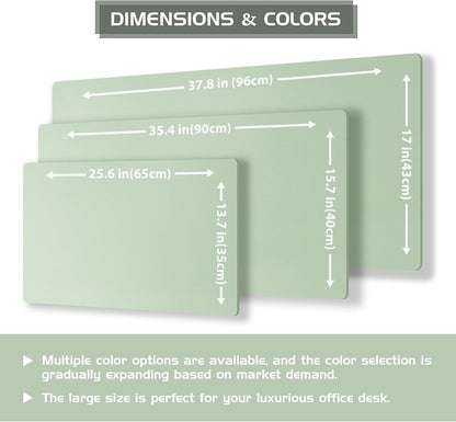 Aothia Double-Sided Desk Pad - 35.4" x 15.7" Leather Desk Mat with Eco Cork Protector, Large Mouse Pad, Waterproof Desk Blotter for Office/Home (Aqua)