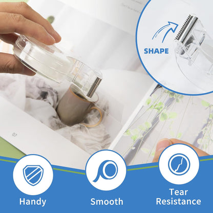 18 Pcs Transparent Tape with Dispenser, 0.7 x 1000 in Clear Tape Rolls Bulk, Office Tape Refills for Desk, Craft, and Gift Wrapping