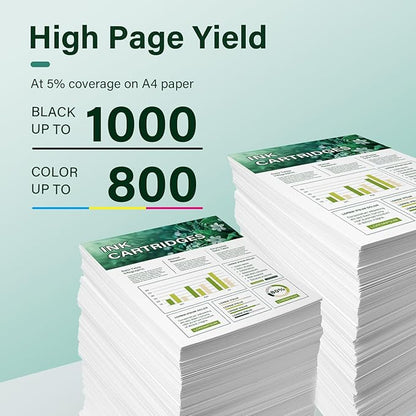 923e 923 923XL Ink Cartridges Combo Pack: Replacement for HP 923XL 923 Ink Cartridges for Printers OfficeJet Pro 8130e 8135e 8138e 8125 8120 8122 8124 (4 Pack Black Cyan Yellow Magenta with Chip)