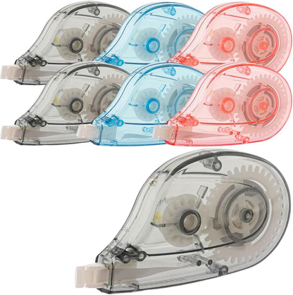 White Correction Tape Whiteout Correction Tape - Easy to Use, Instant Correct Wrong Writing at Anytime, Writing Supplies for Office and School - 6 Packs