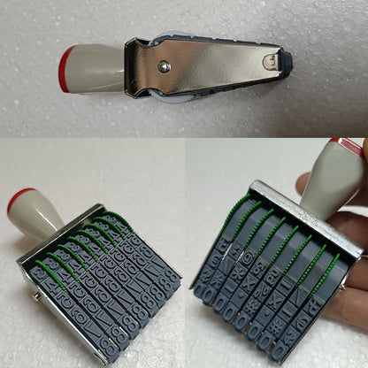 ZENG Date Stamps 8 Digits Roller Stamp Personalized Business Stamps Number Symbol Rolling Wheel Stamp Multi-Function DIY Scrapbooking Roller Stationery