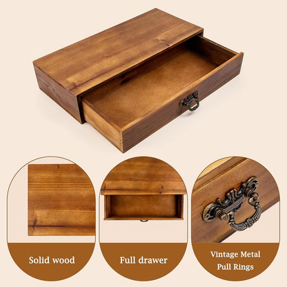 BONNY DODO Wooden Drawers Organizer Soild Desktop Drawer Storage Box Organizer With Drawers, Office Organization for Countertop Table To Store Mail, Phone, Suppliers, Glasses (Wood)
