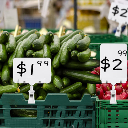 8 Pack Rotating Clip Swivel Sign Holder, Double Head Display Clips with Chalkboard Signs