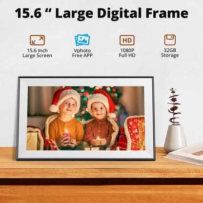 Dragon Touch 15.6 Inch Large Digital Picture Frame - WiFi Digital Photo Frame with 32GB Storage, FHD 1080P Touch Screen, Auto-Rotate, Share Photos/Videos Instantly via Free App Best Gifts for Mom