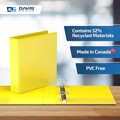 Easyview Premium 3-Ring Binders with Clear-View Covers and Round Rings, Binders for School or Office, 2 Inch, Pack of 6, Yellow