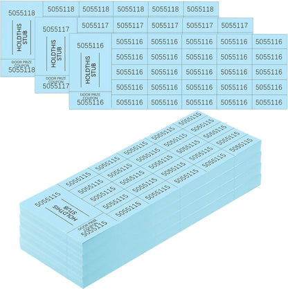 Kosiz 504 Sheets 25 Bid Raffle Ticket with Different Numbers Per Sheet Chinese Auction Tickets for Events Church Basket Auction Silent (Light Blue)